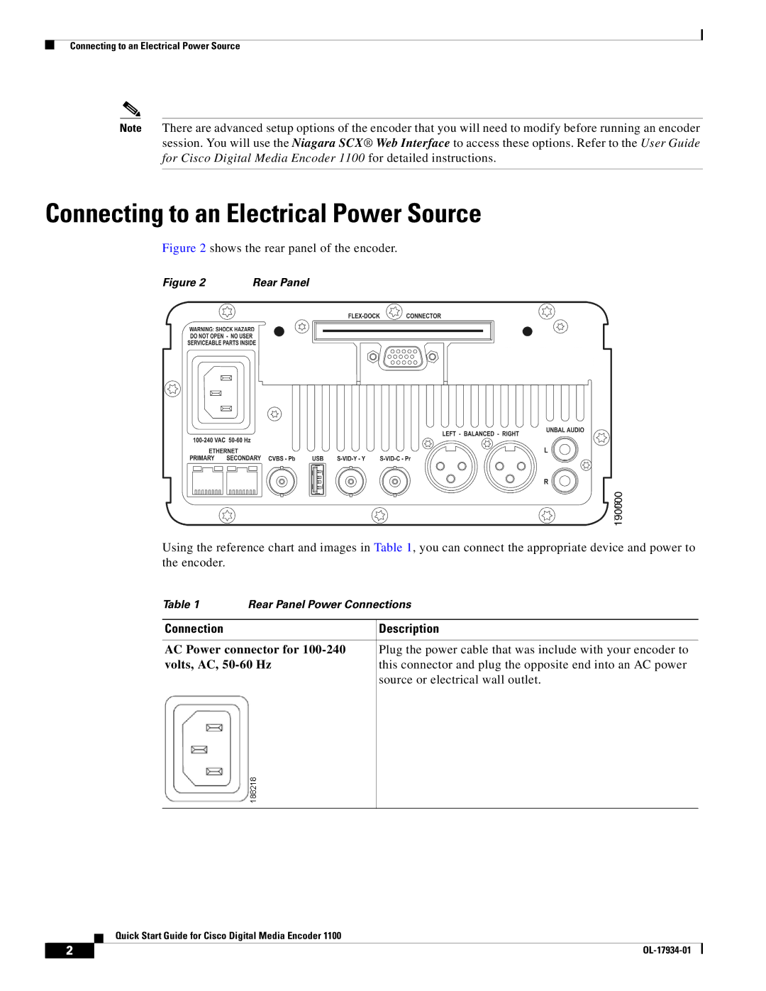 Cisco Systems 1100 quick start Connecting to an Electrical Power Source, Connection Description 