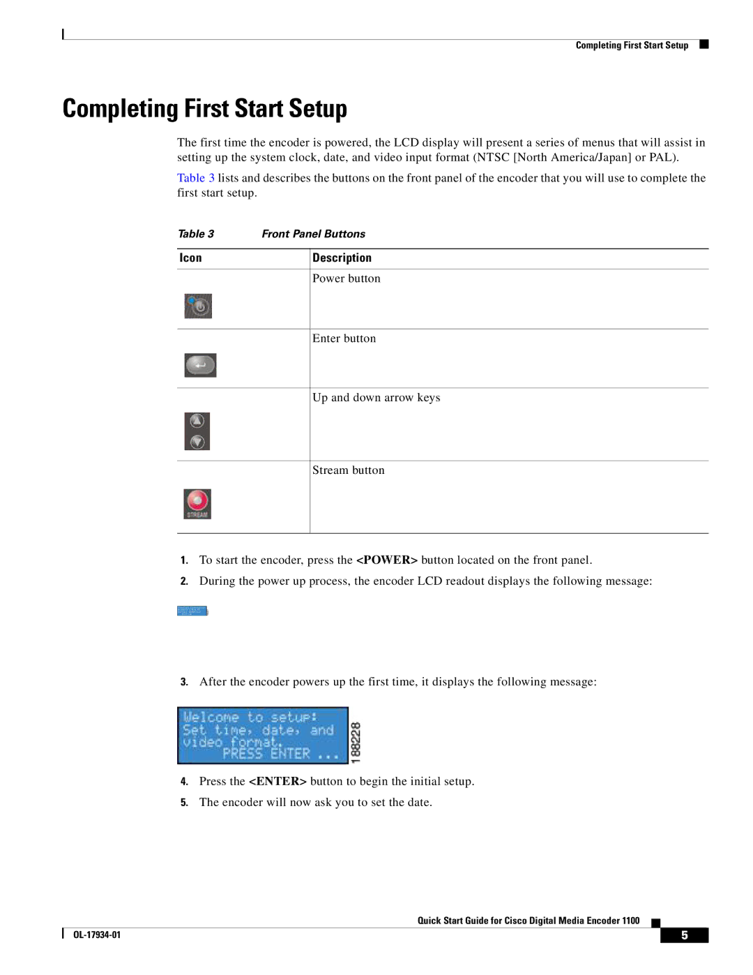 Cisco Systems 1100 quick start Completing First Start Setup, Icon Description 