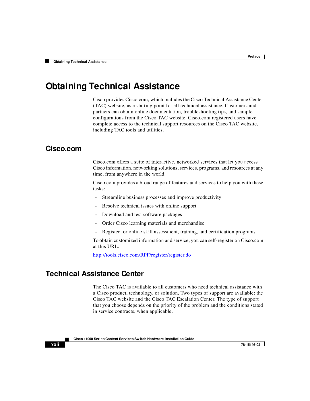 Cisco Systems 11000 Series manual Obtaining Technical Assistance, Technical Assistance Center 