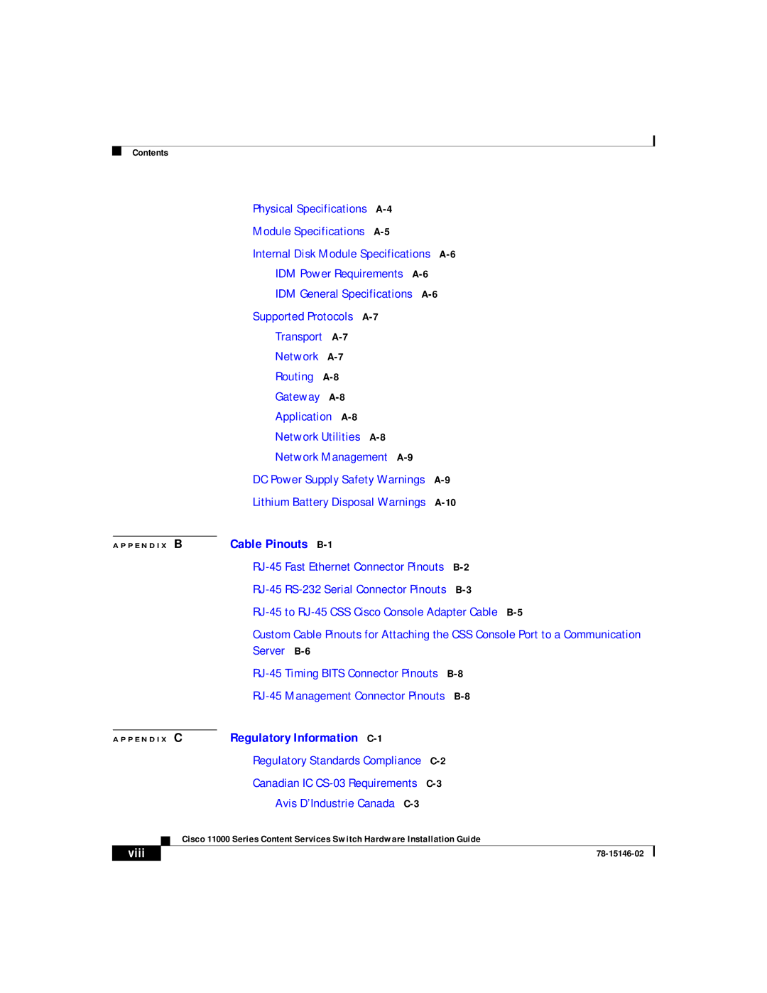 Cisco Systems 11000 Series manual Supported Protocols A-7 