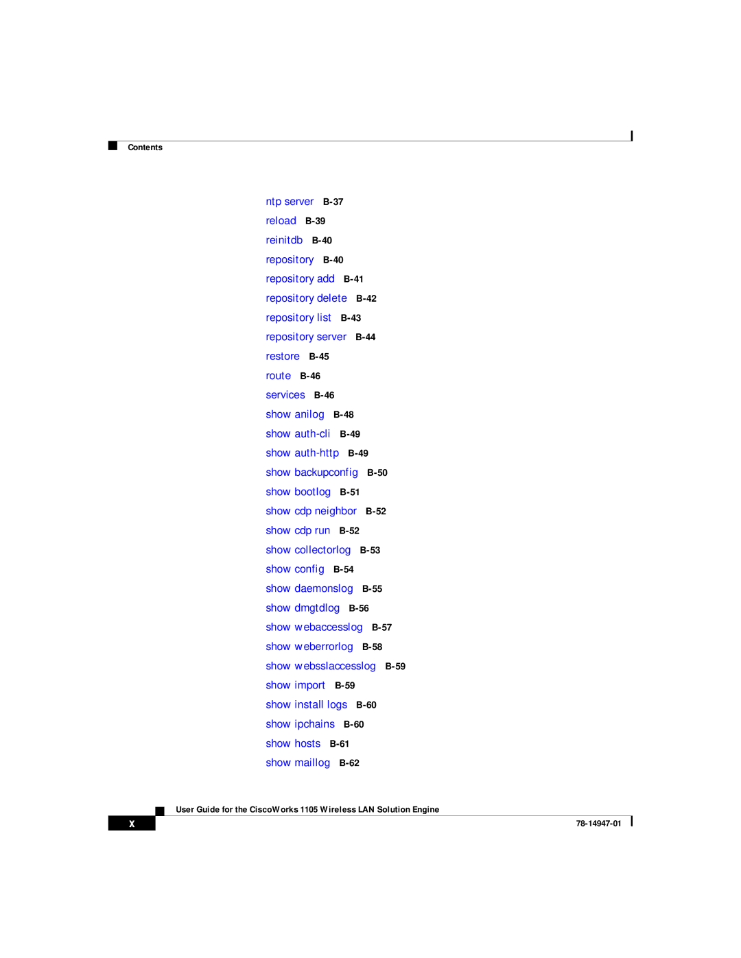 Cisco Systems 1105 manual Show ipchains show hosts B-61show maillog 