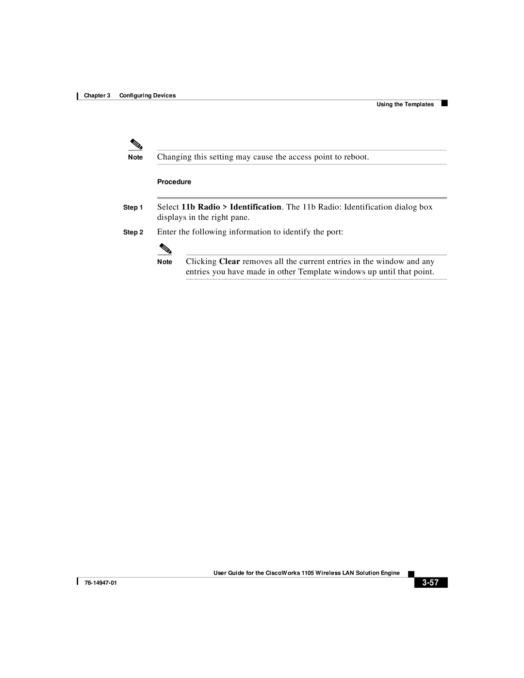 Cisco Systems 1105 manual Procedure 