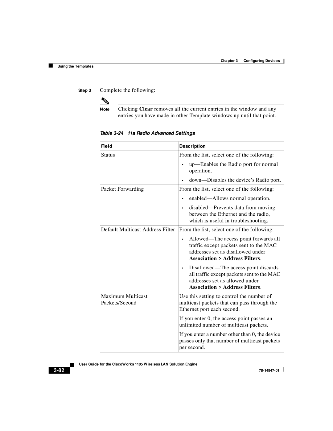 Cisco Systems 1105 manual 24 11a Radio Advanced Settings 