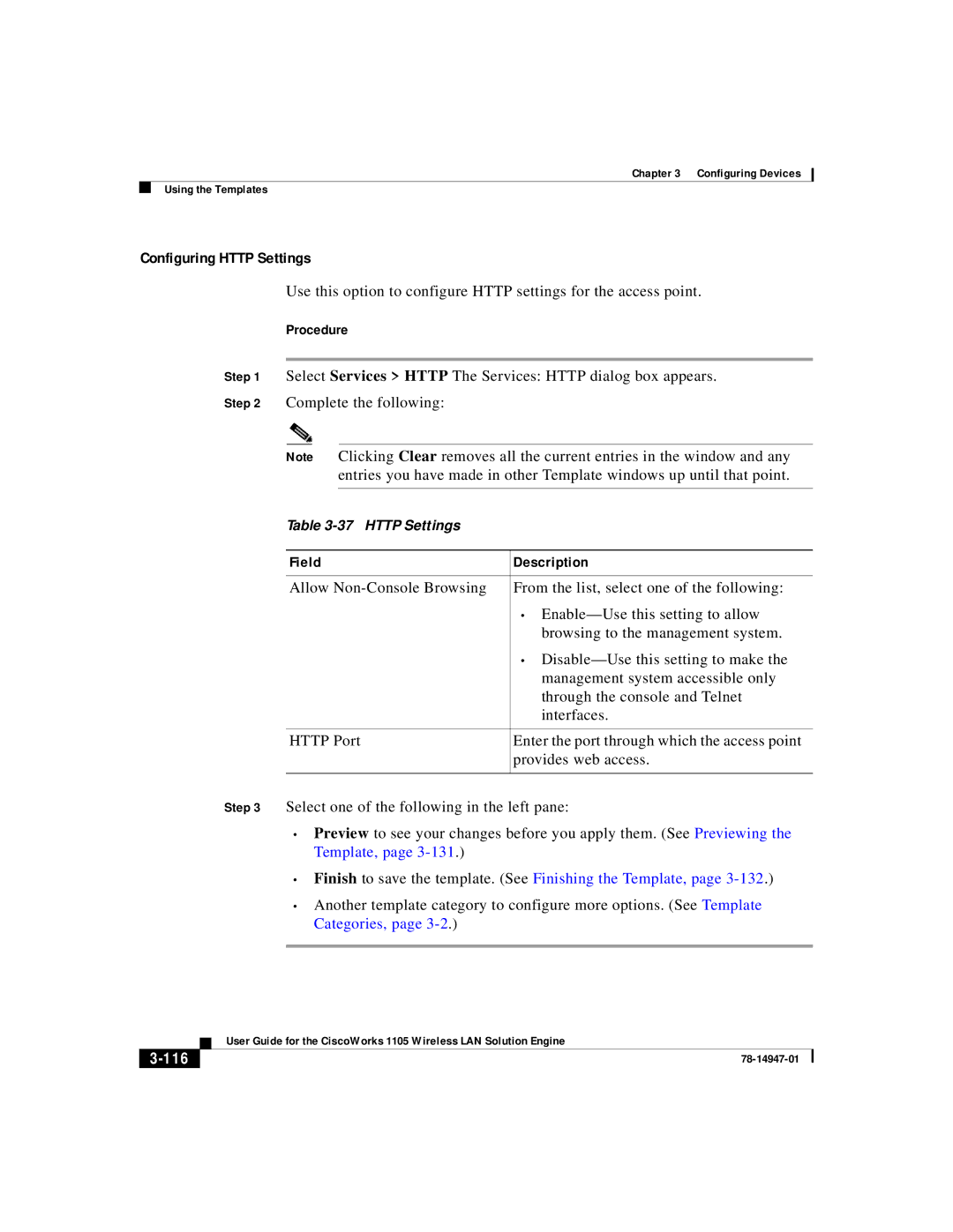 Cisco Systems 1105 manual Configuring Http Settings, 116 