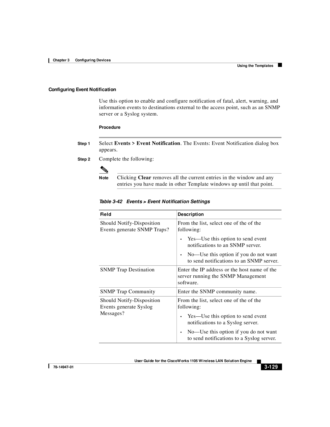 Cisco Systems 1105 manual Configuring Event Notification, 129 