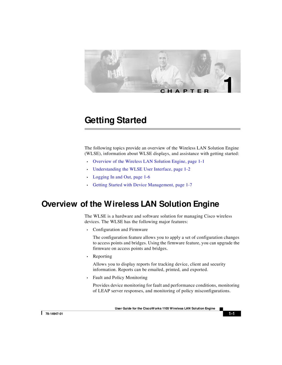 Cisco Systems 1105 manual Overview of the Wireless LAN Solution Engine, A P T E R 