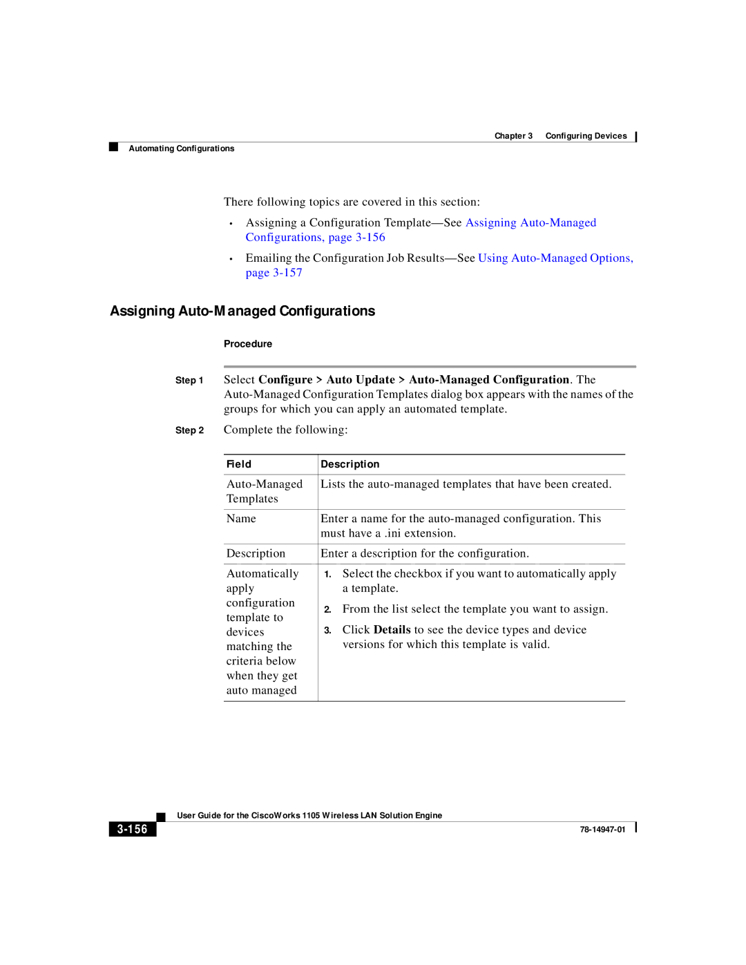 Cisco Systems 1105 manual Assigning Auto-Managed Configurations, 156 