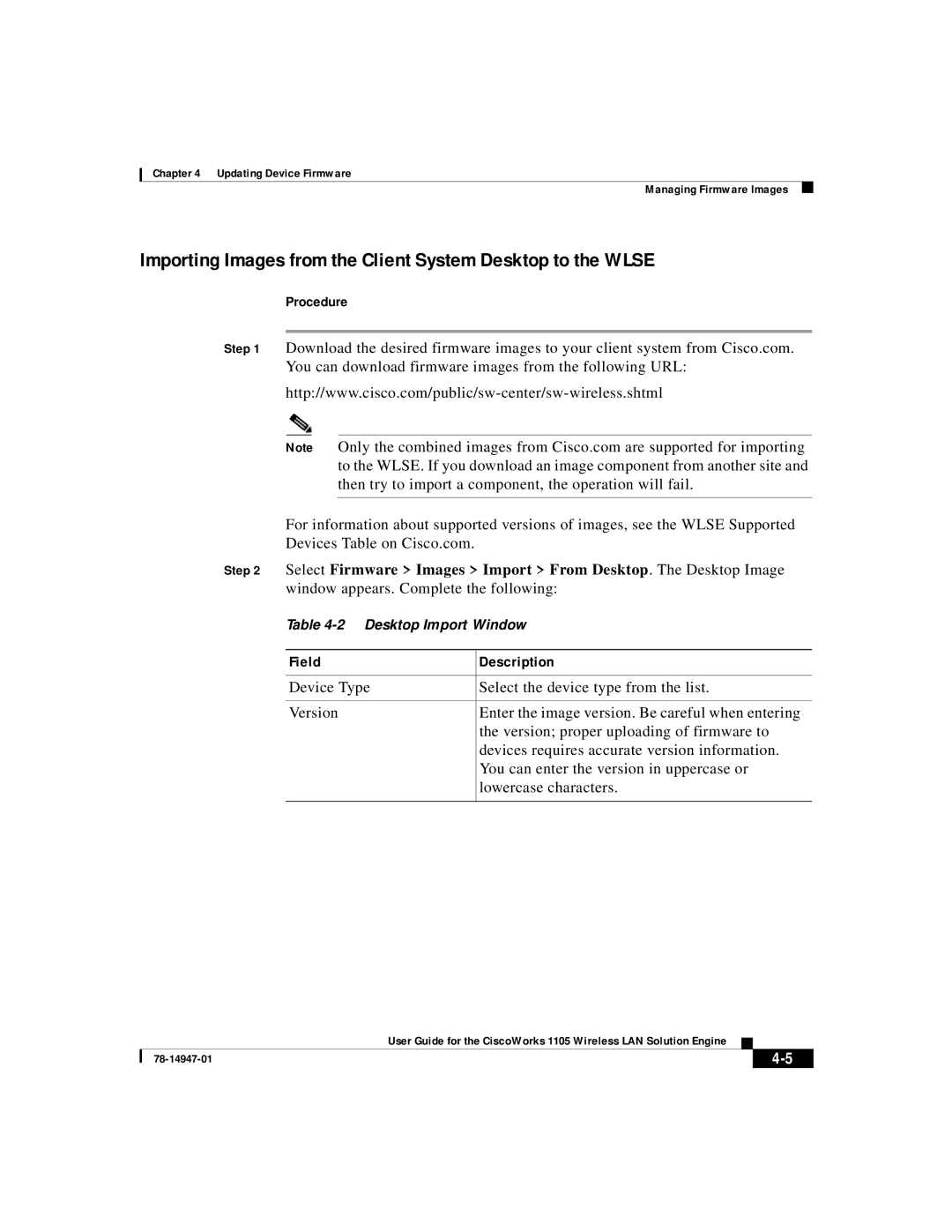 Cisco Systems 1105 manual Importing Images from the Client System Desktop to the Wlse 