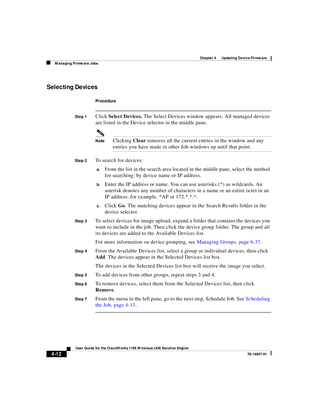 Cisco Systems 1105 manual Selecting Devices 