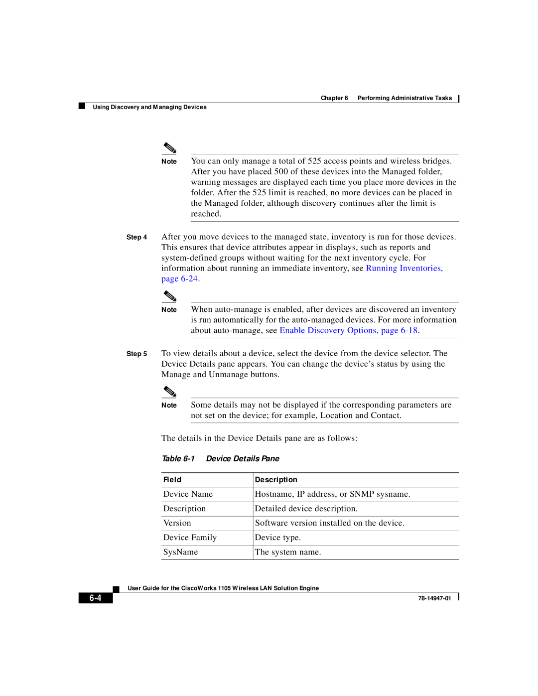 Cisco Systems 1105 manual Device Details Pane 