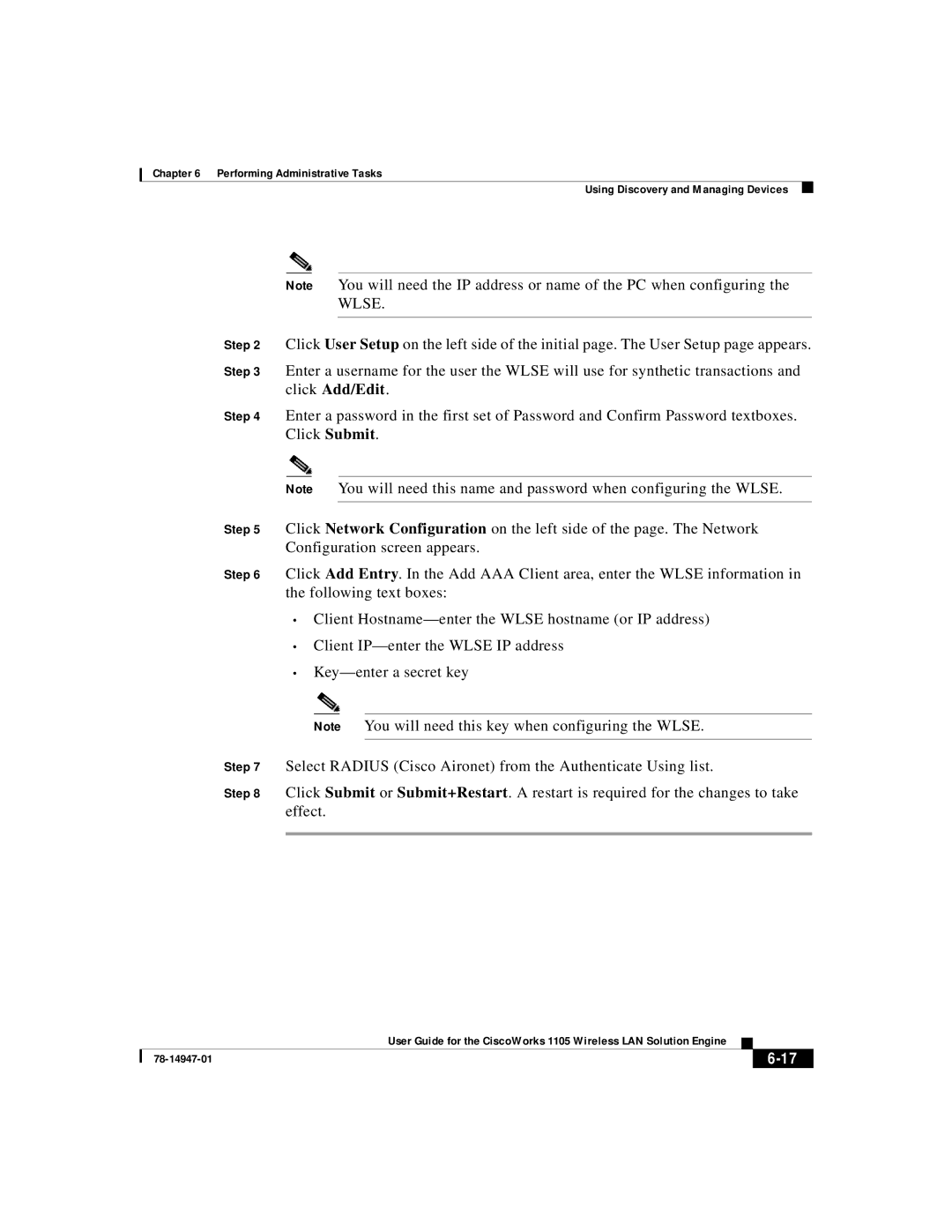 Cisco Systems 1105 manual Wlse 