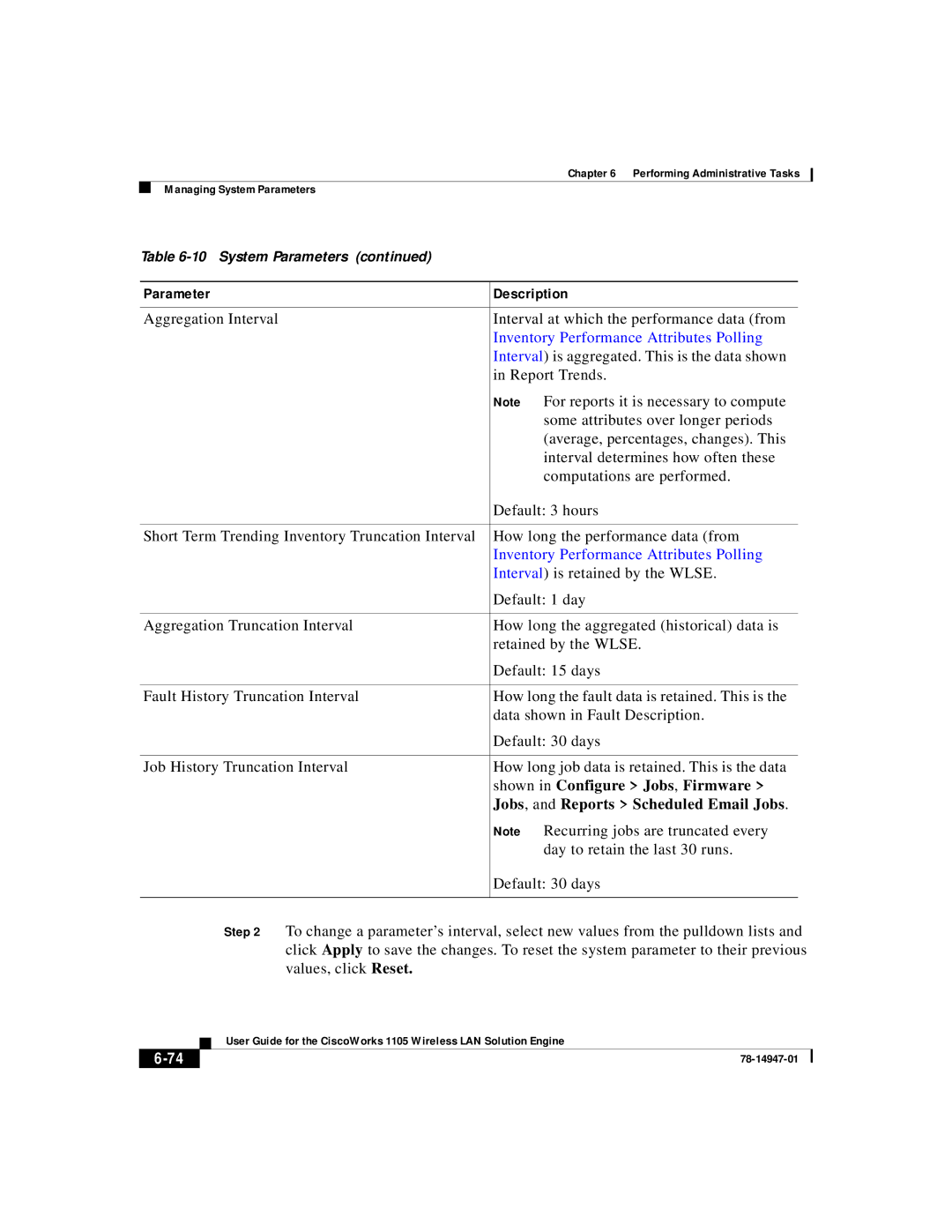 Cisco Systems 1105 manual Inventory Performance Attributes Polling, Shown in Configure Jobs, Firmware 