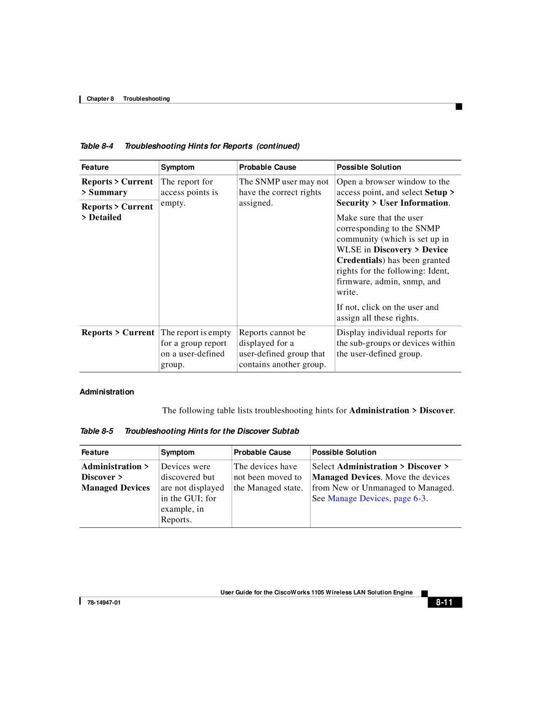 Cisco Systems 1105 manual Administration 