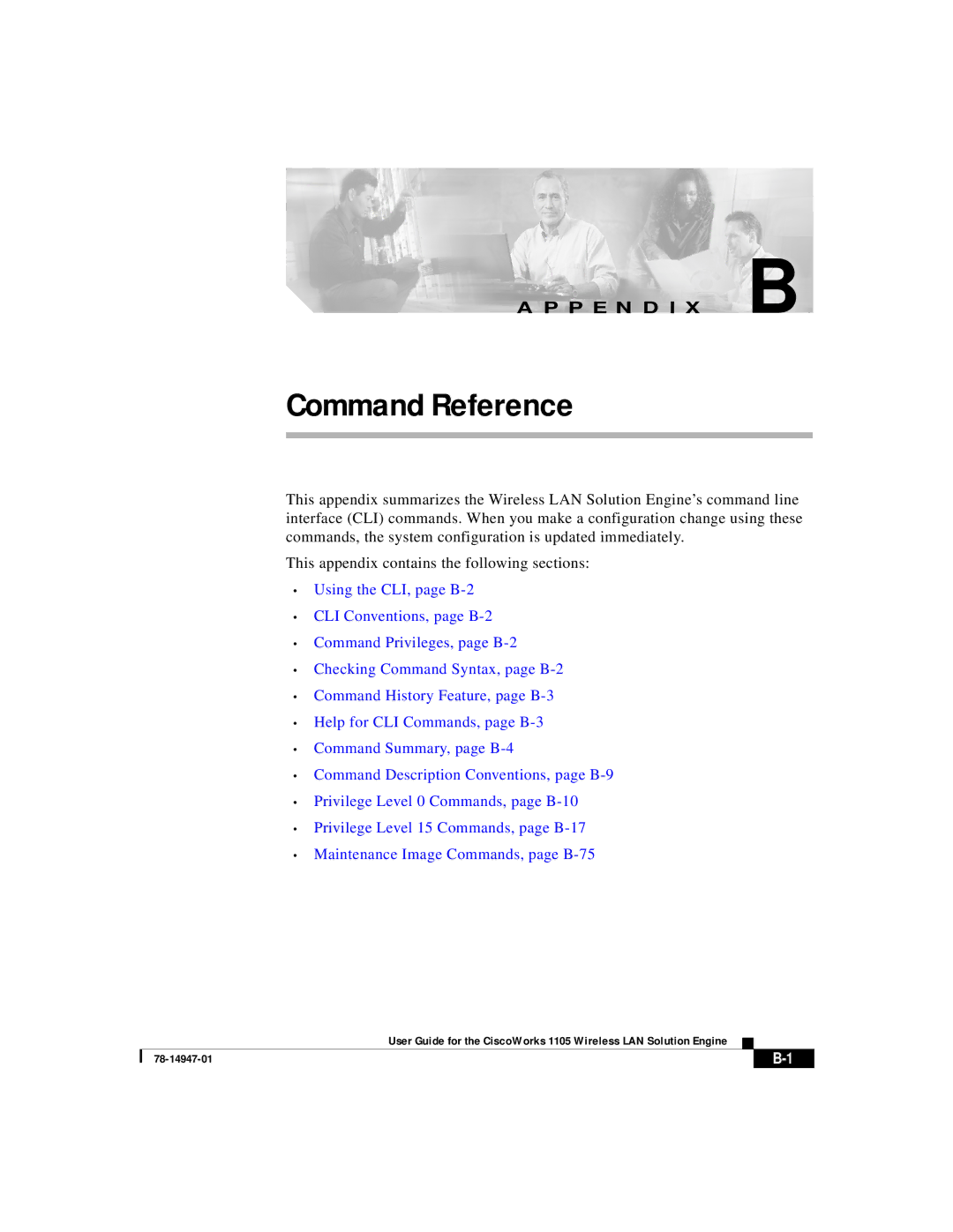 Cisco Systems 1105 manual Command Reference 