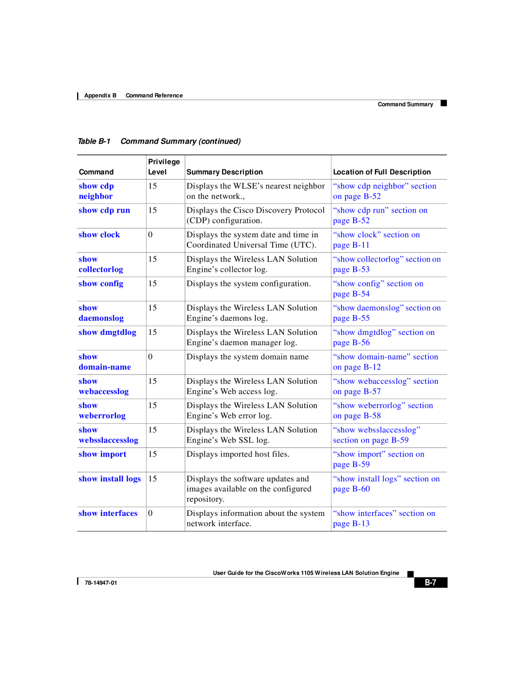 Cisco Systems 1105 manual On the network On page B-52, Engine’s collector log B-53, Engine’s daemons log B-55, On page B-12 