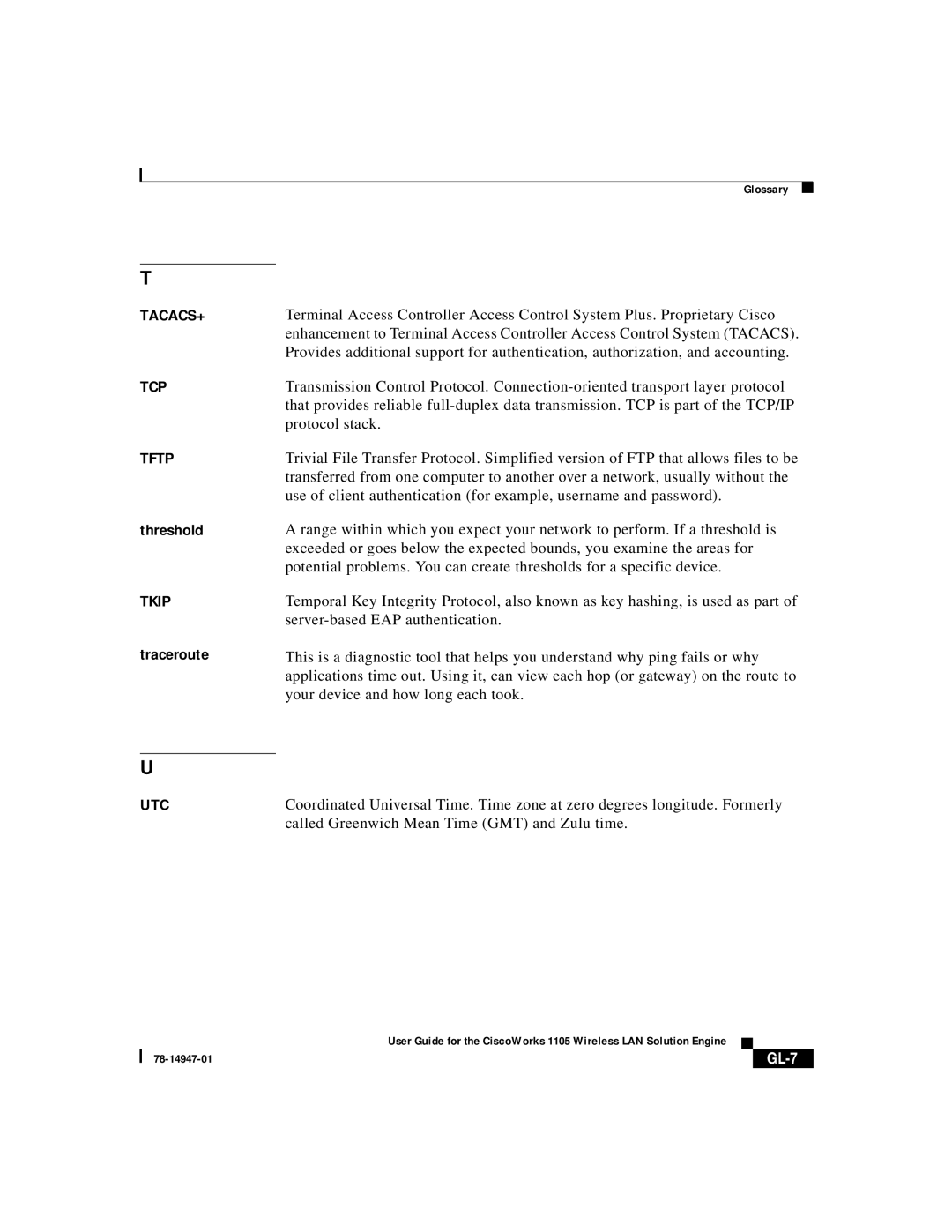 Cisco Systems 1105 manual Called Greenwich Mean Time GMT and Zulu time, GL-7 