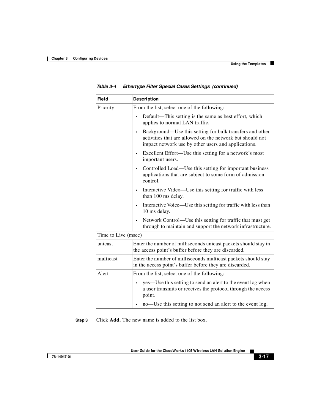 Cisco Systems 1105 manual Configuring Devices 