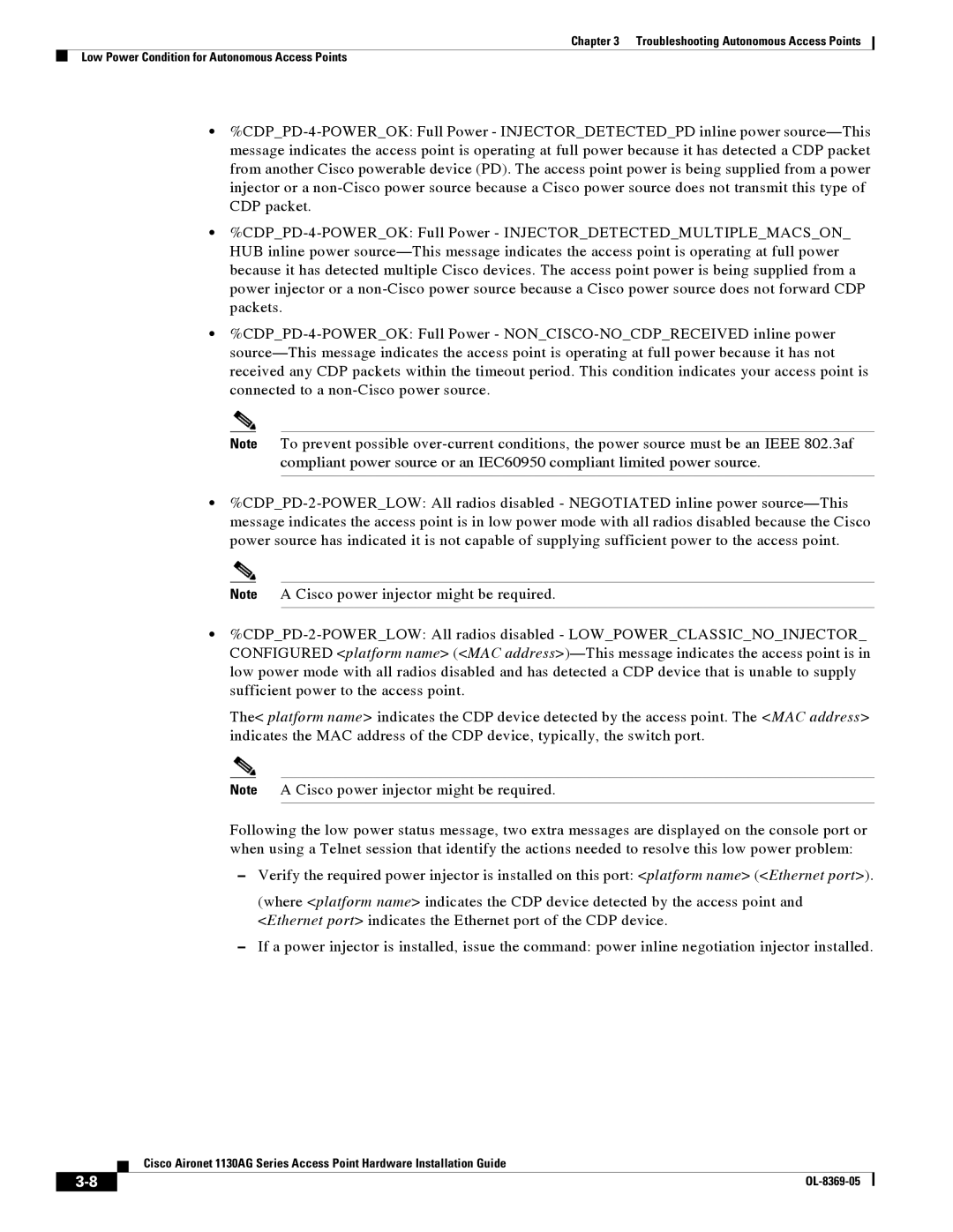 Cisco Systems 1130AG manual OL-8369-05 