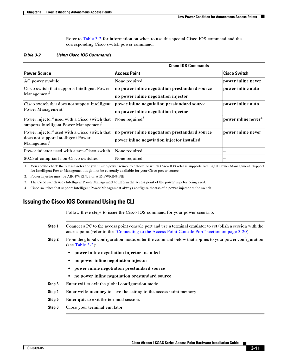 Cisco Systems 1130AG manual Issuing the Cisco IOS Command Using the CLI 