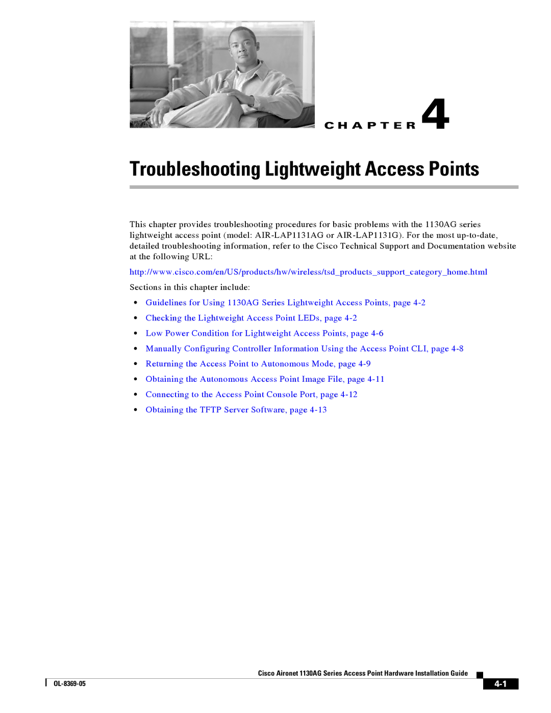 Cisco Systems 1130AG manual Troubleshooting Lightweight Access Points 