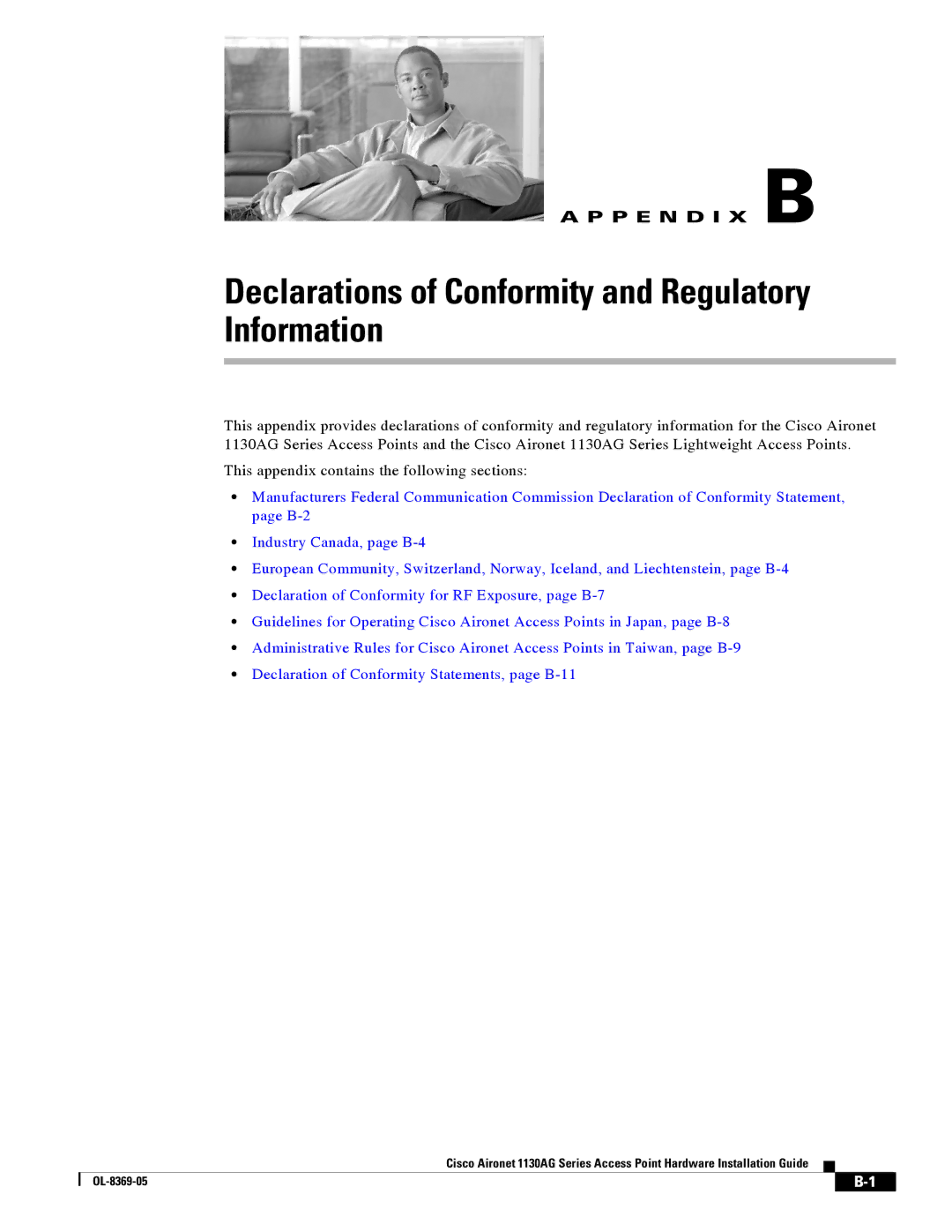 Cisco Systems 1130AG manual Declarations of Conformity and Regulatory Information 