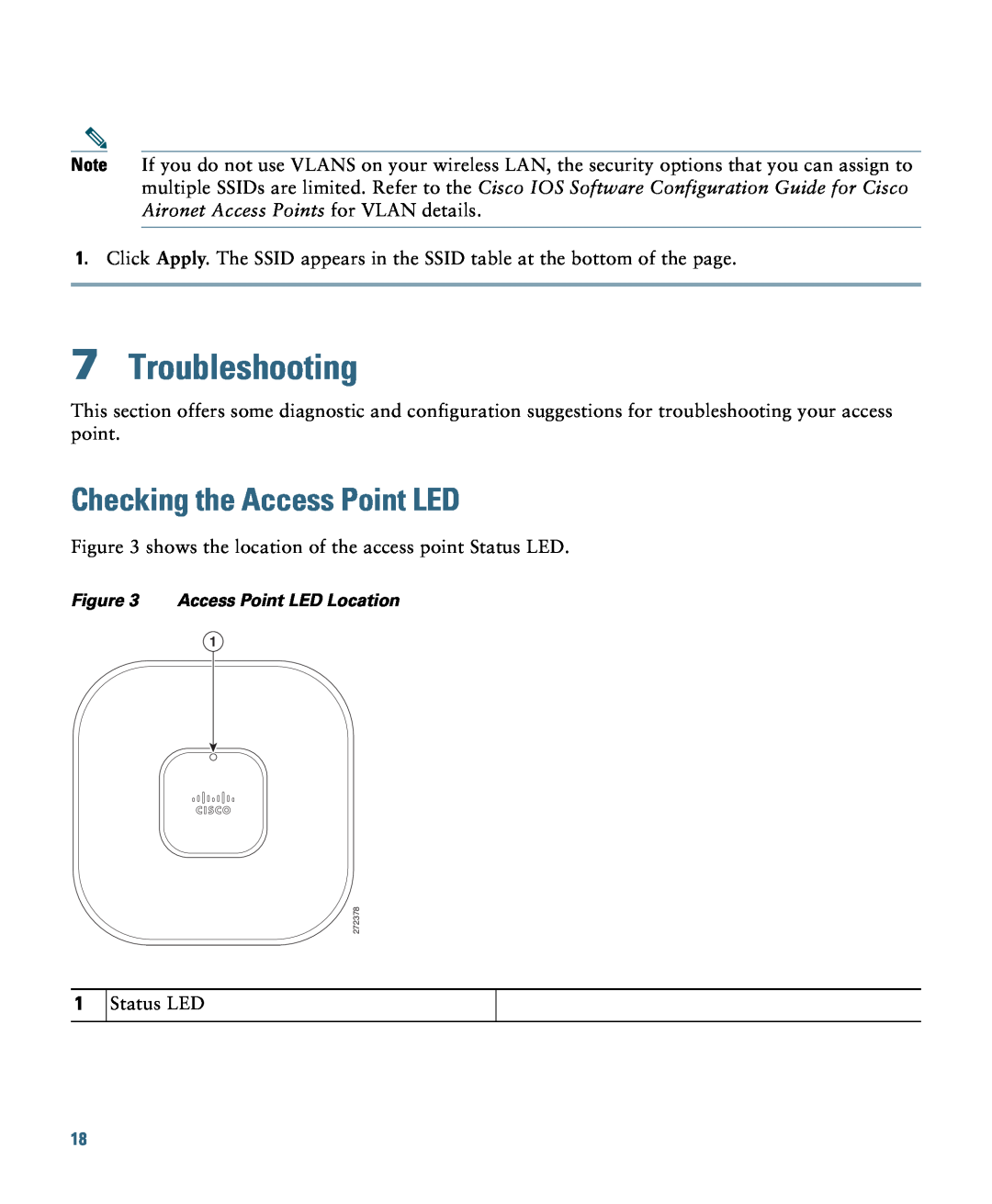Cisco Systems 1140 specifications Troubleshooting, Checking the Access Point LED 