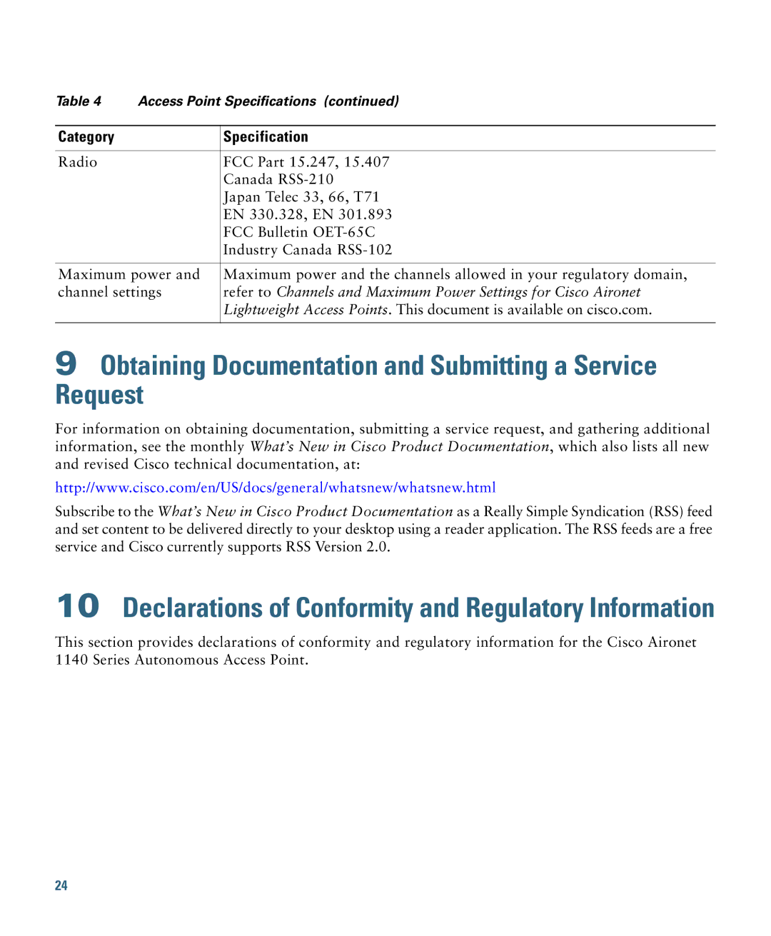 Cisco Systems 1140 specifications Obtaining Documentation and Submitting a Service Request 