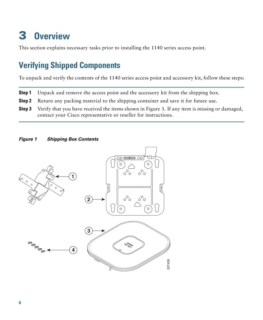 Cisco Systems 1140 specifications Overview, Verifying Shipped Components 