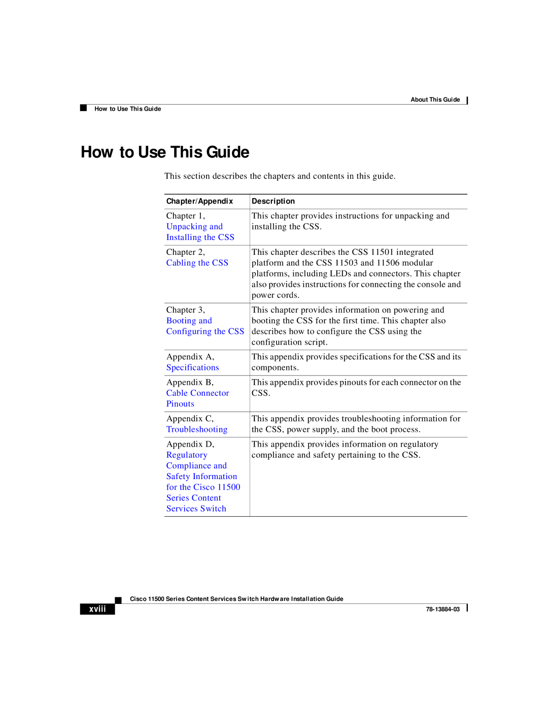 Cisco Systems 11500 Series manual How to Use This Guide, Chapter/Appendix Description 