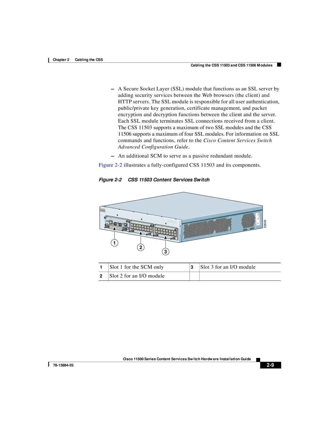 Cisco Systems 11500 Series manual 2illustrates a fully-configured CSS 11503 and its components 