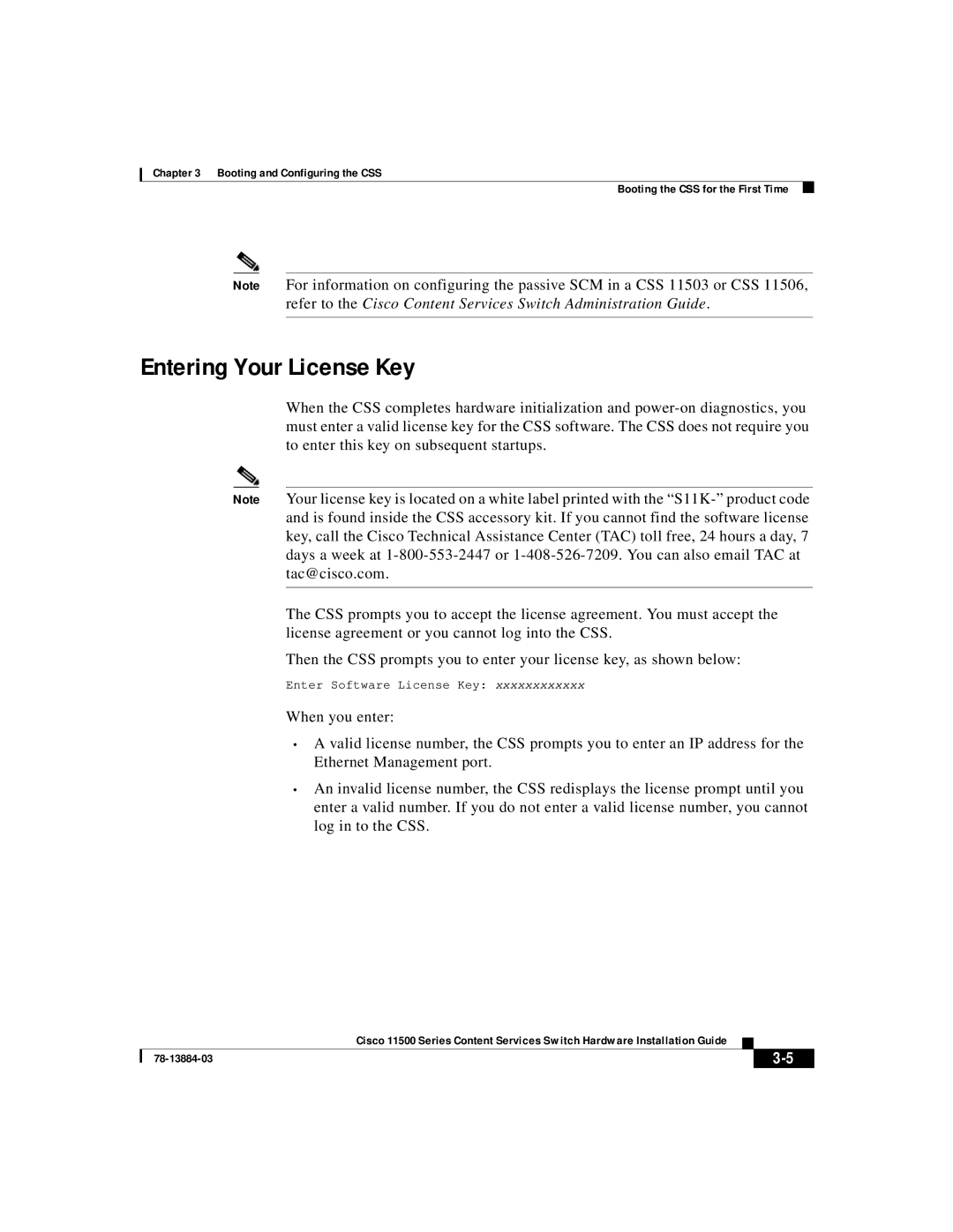 Cisco Systems 11500 Series manual Entering Your License Key 