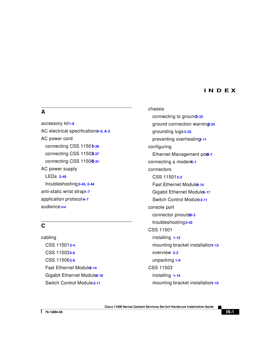 Cisco Systems 11500 Series manual D E 