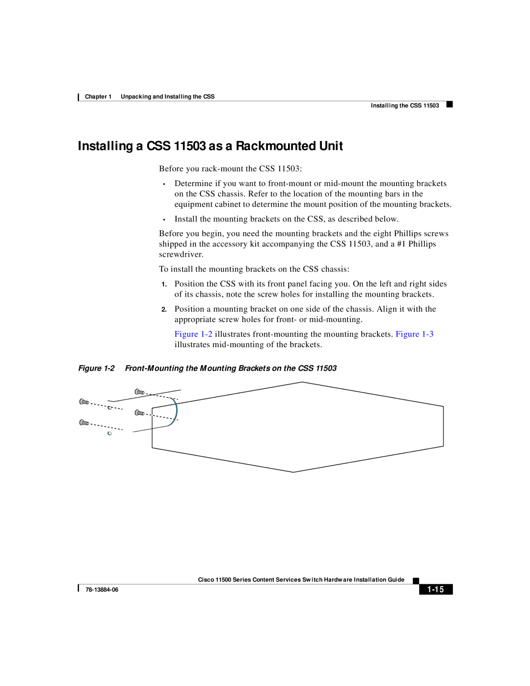 Cisco Systems 11500 Series manual Installing a CSS 11503 as a Rackmounted Unit, 59538 