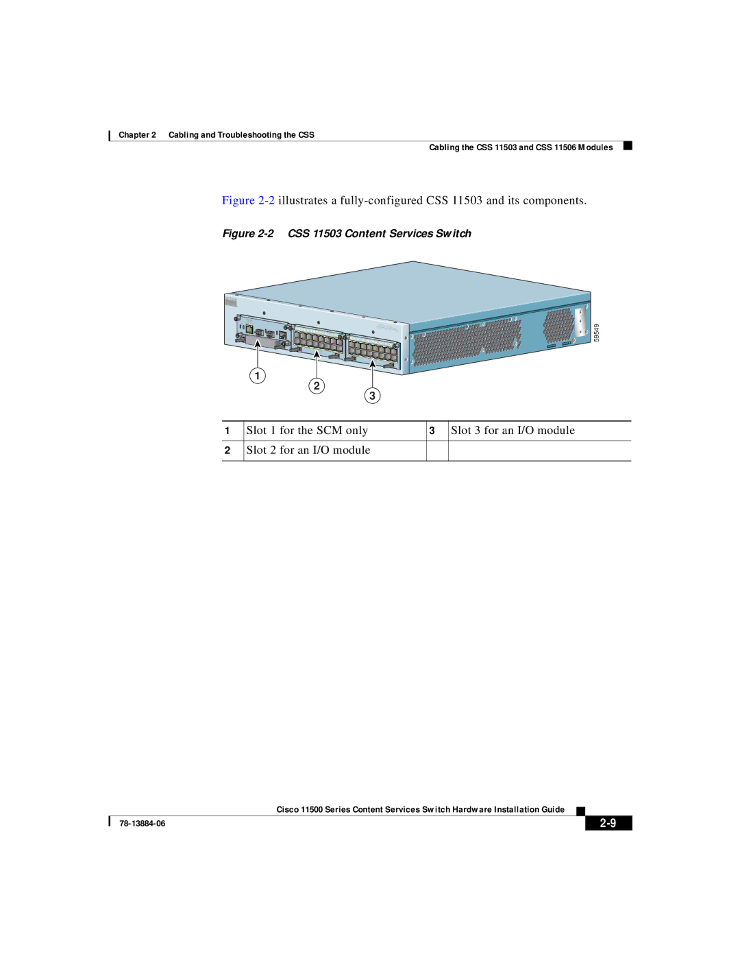 Cisco Systems 11500 Series manual 2illustrates a fully-configured CSS 11503 and its components 