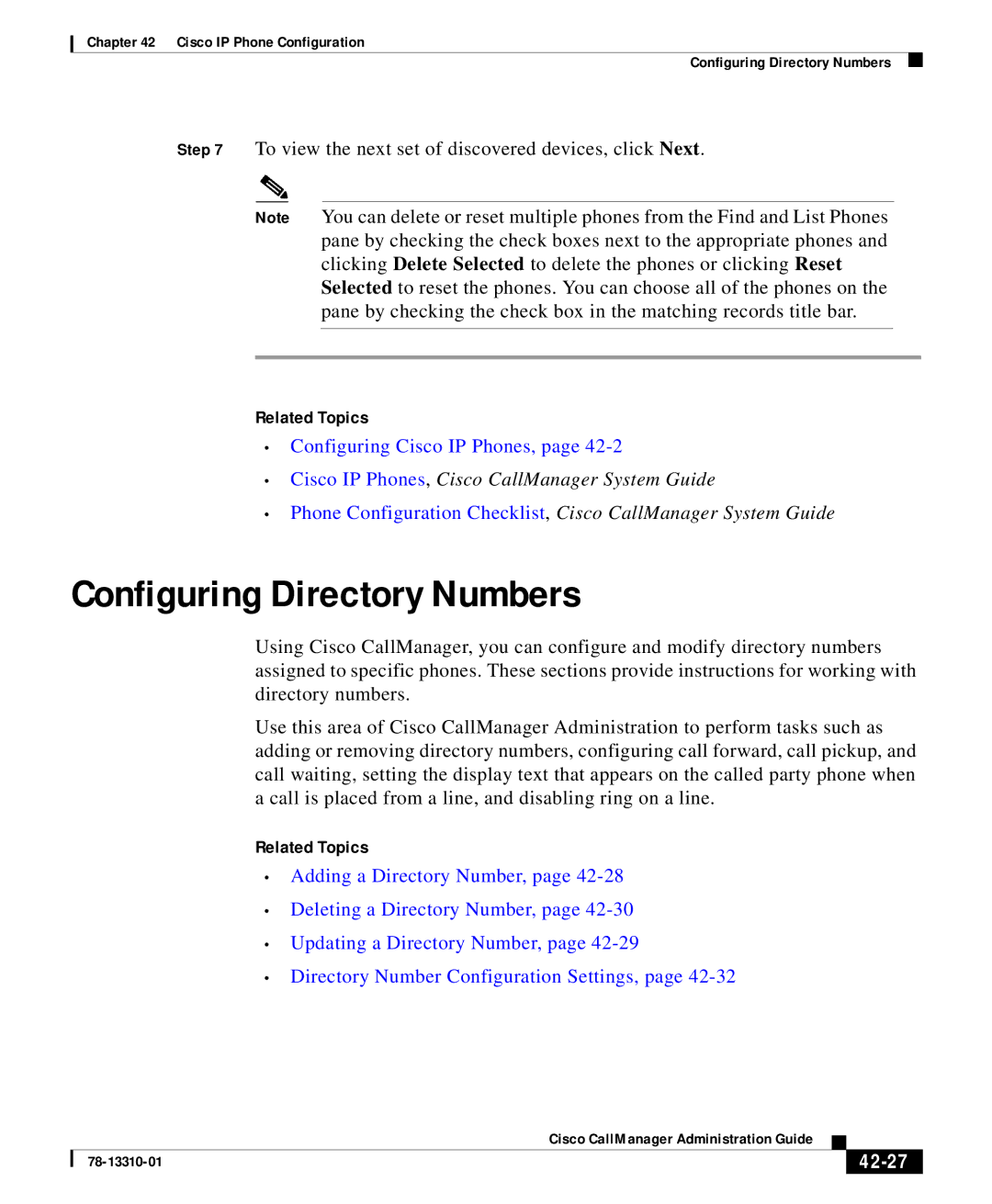 Cisco Systems 12 SP+ manual Configuring Directory Numbers, 42-27 