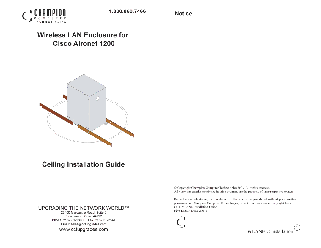 Cisco Systems 1200 manual 800.860.7466 