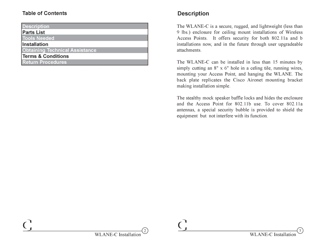 Cisco Systems 1200 manual Description, Table of Contents 