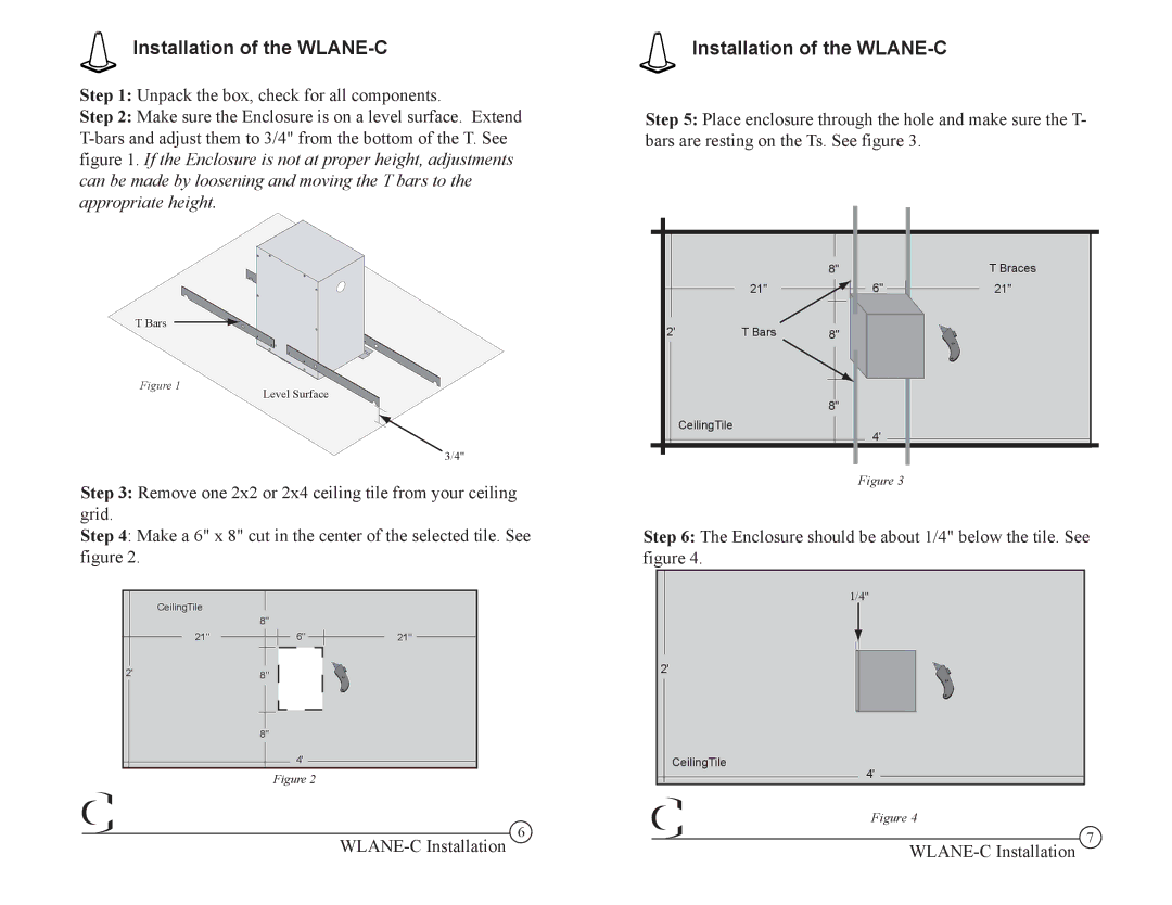 Cisco Systems 1200 manual Installation of the WLANE-C 