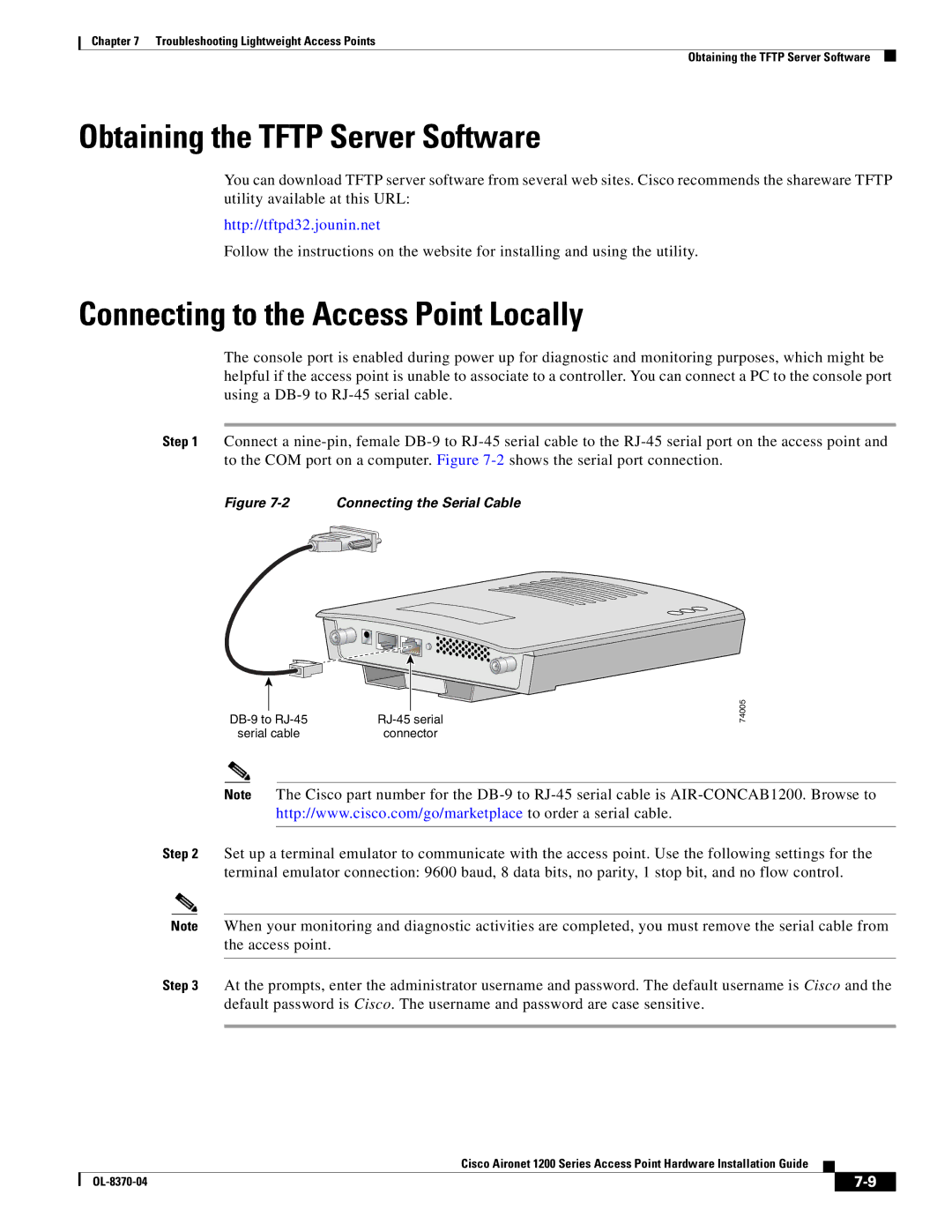 Cisco Systems 1200 manual Obtaining the Tftp Server Software 