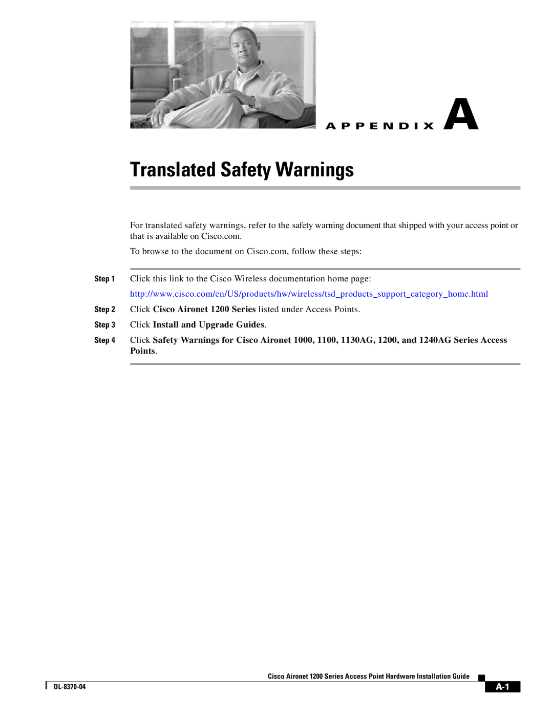 Cisco Systems 1200 manual Translated Safety Warnings 