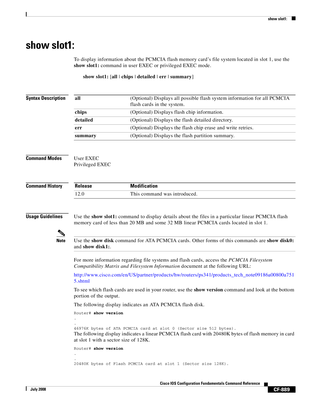 Cisco Systems 12000 series manual Show slot1 all chips detailed err summary, CF-889 