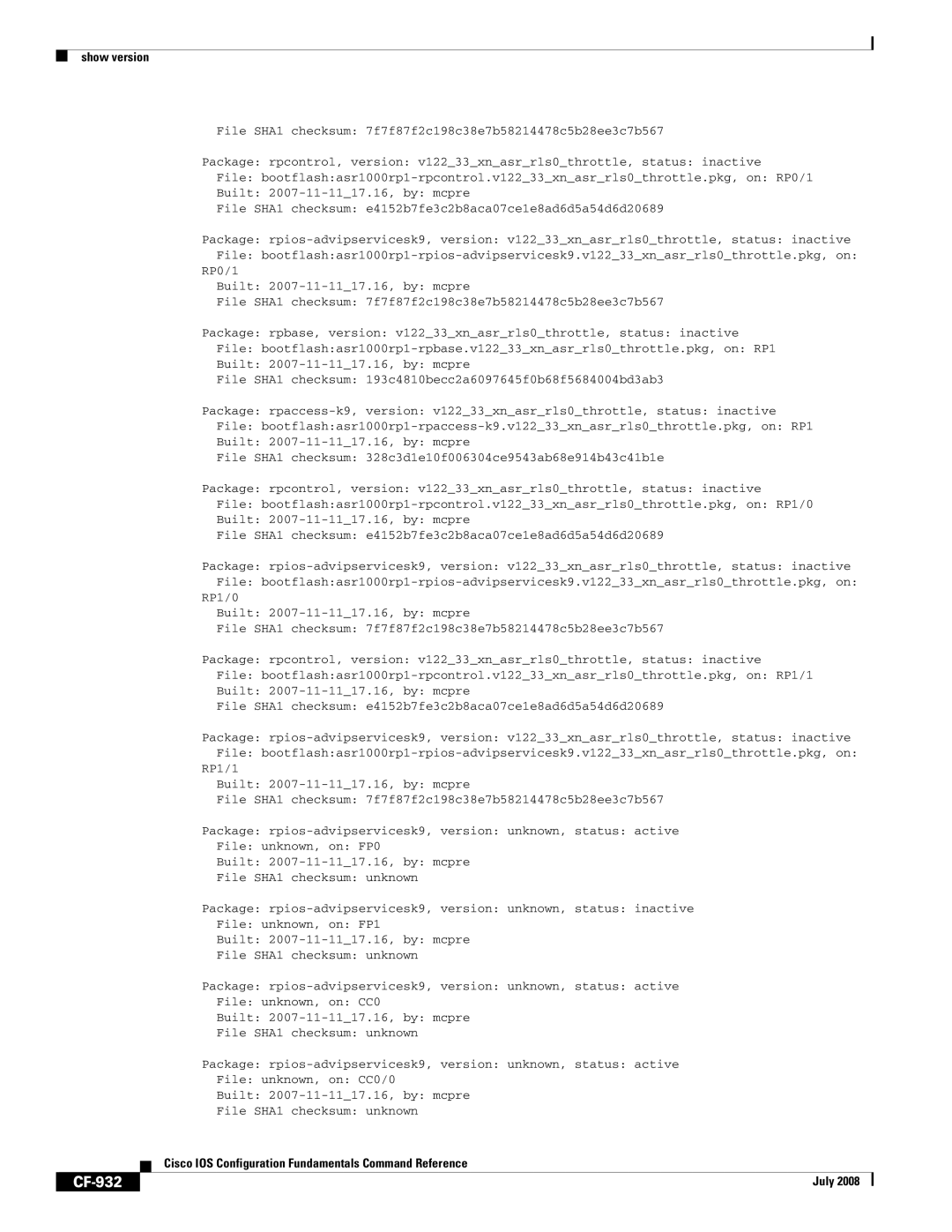 Cisco Systems 12000 series manual CF-932 