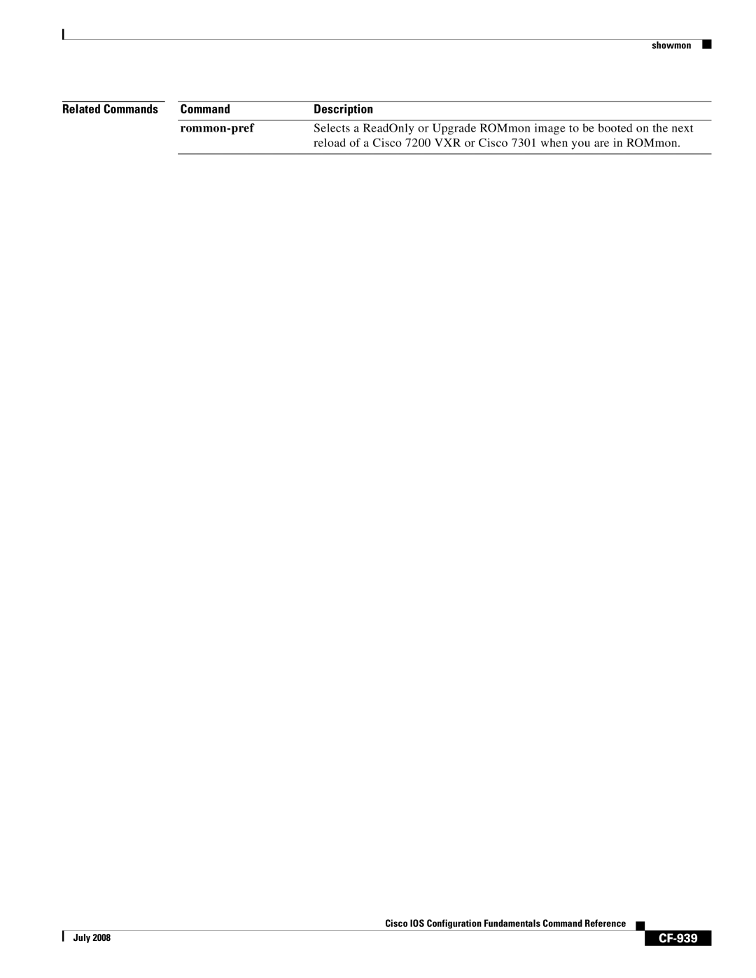 Cisco Systems 12000 series manual Rommon-pref, CF-939 