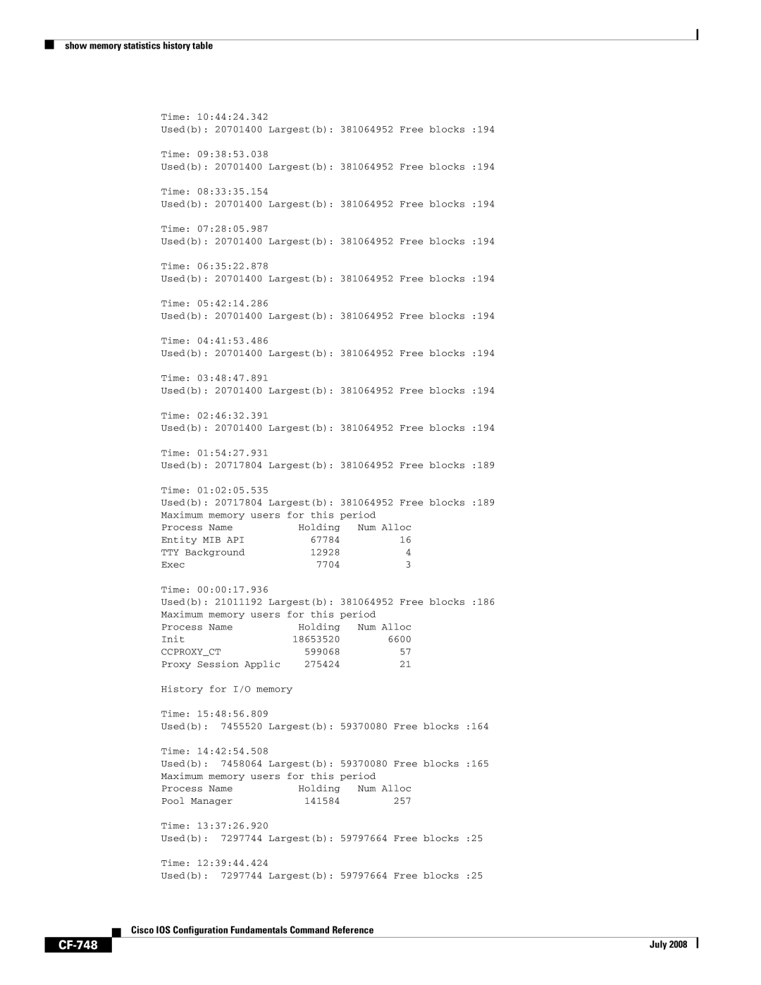 Cisco Systems 12000 series manual CF-748, Ccproxyct 