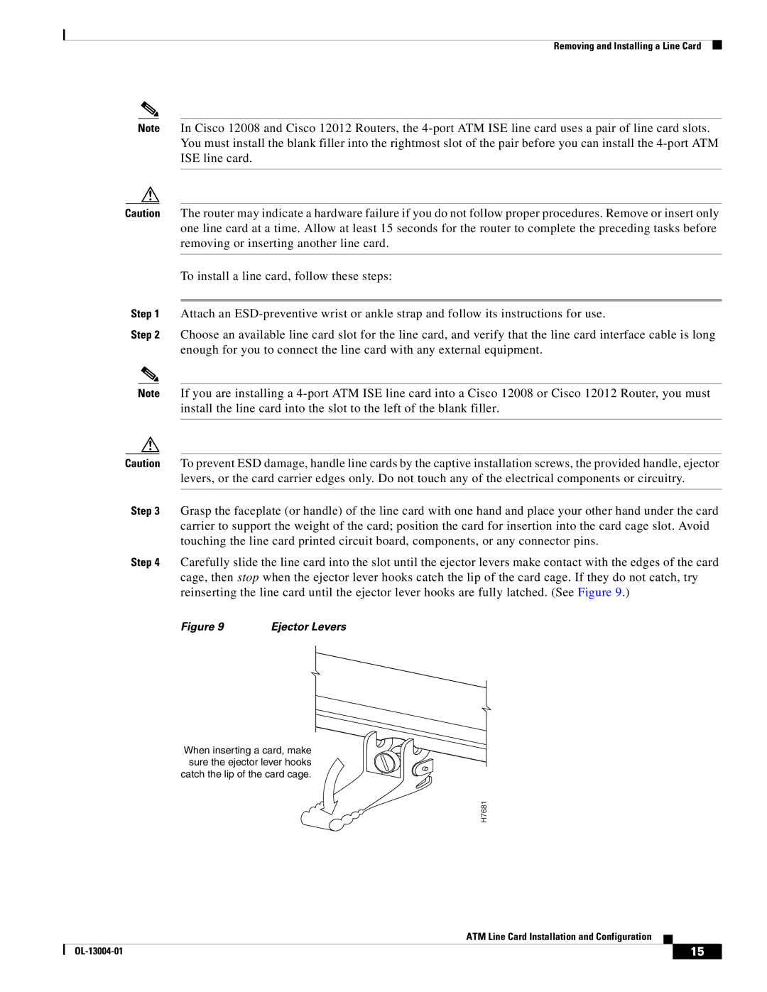 Cisco Systems 12000 series specifications Ejector Levers 