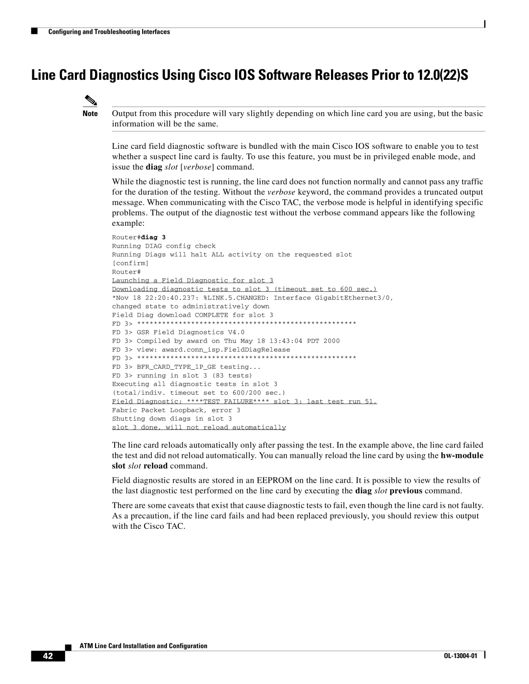 Cisco Systems 12000 series specifications Configuring and Troubleshooting Interfaces 