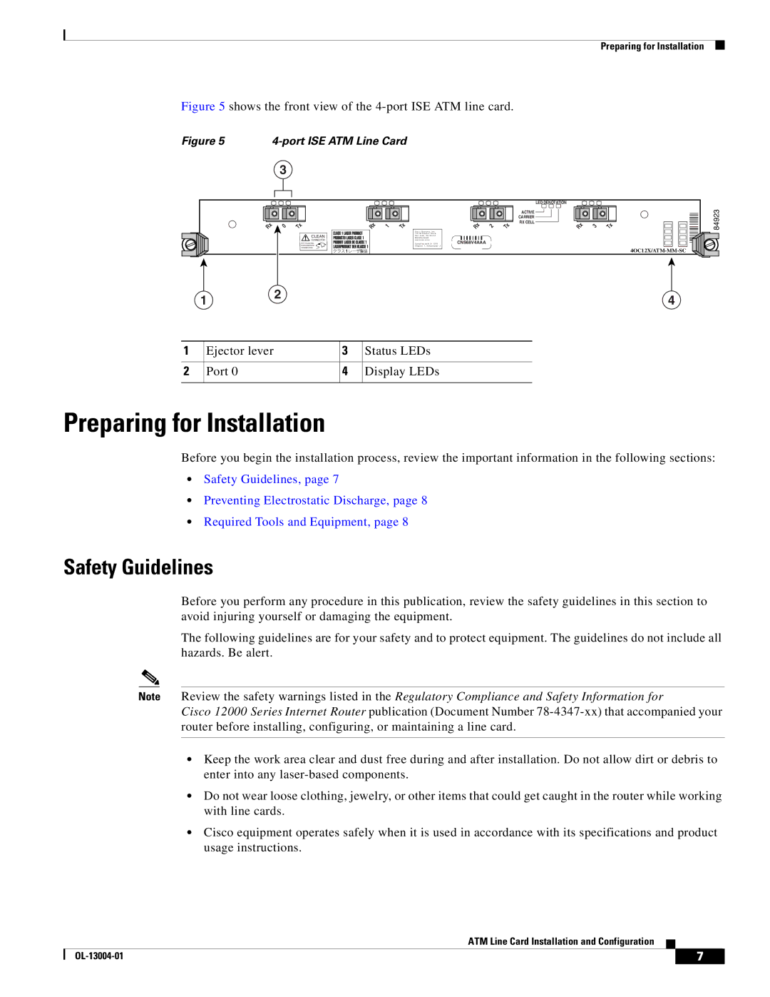 Cisco Systems 12000 series specifications Preparing for Installation, Safety Guidelines 