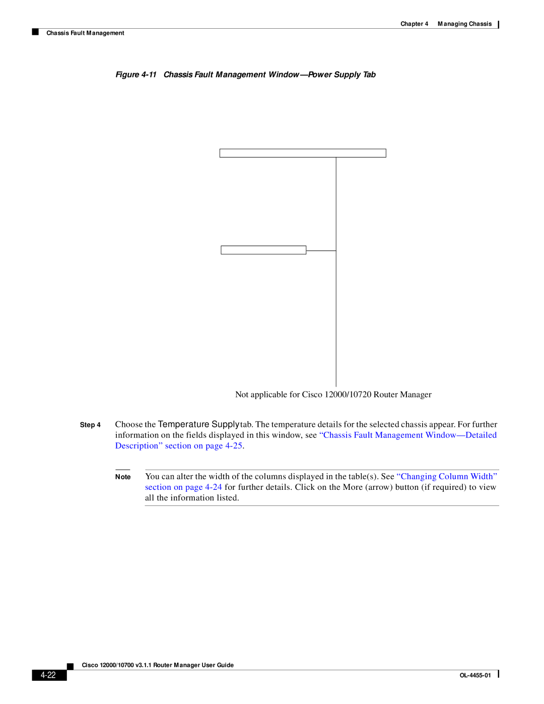 Cisco Systems 12000/10700 V3.1.1 manual Chassis Fault Management Window-Power Supply Tab 