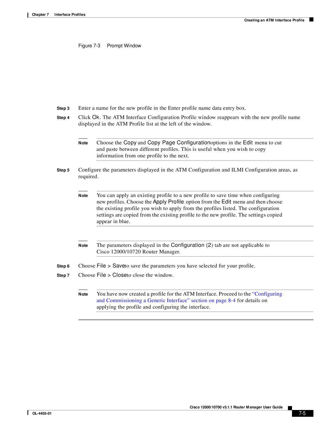 Cisco Systems 12000/10700 V3.1.1 manual Prompt Window 