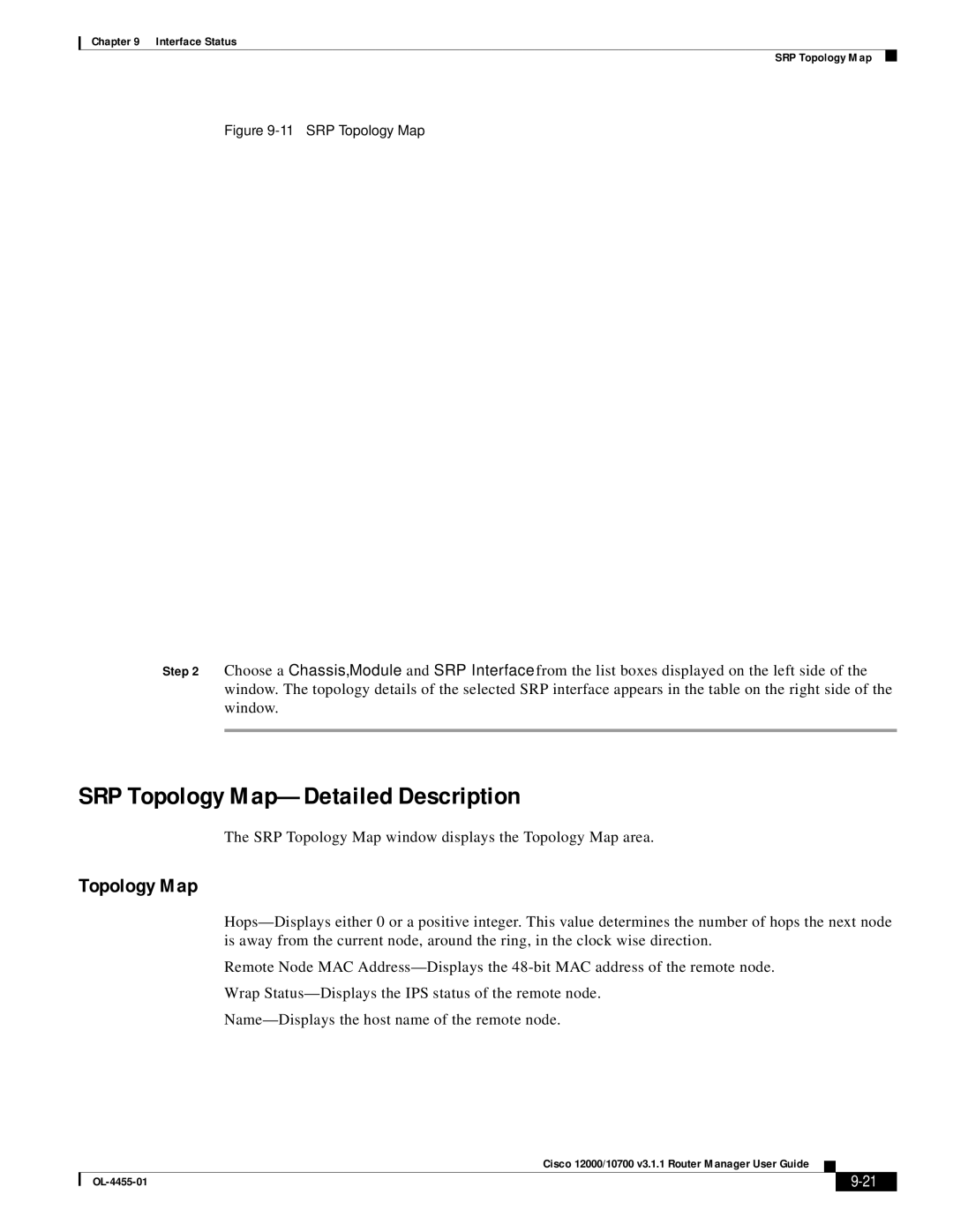 Cisco Systems 12000/10700 V3.1.1 manual SRP Topology Map-Detailed Description 